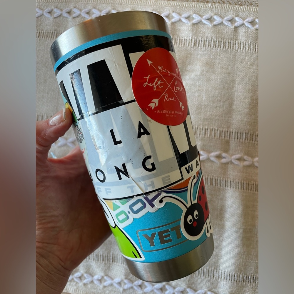 🫧Yeti 🐠Rare Ltd Ed Reef Blue🐠 Tumbler w/ Stickers🫧~20 oz